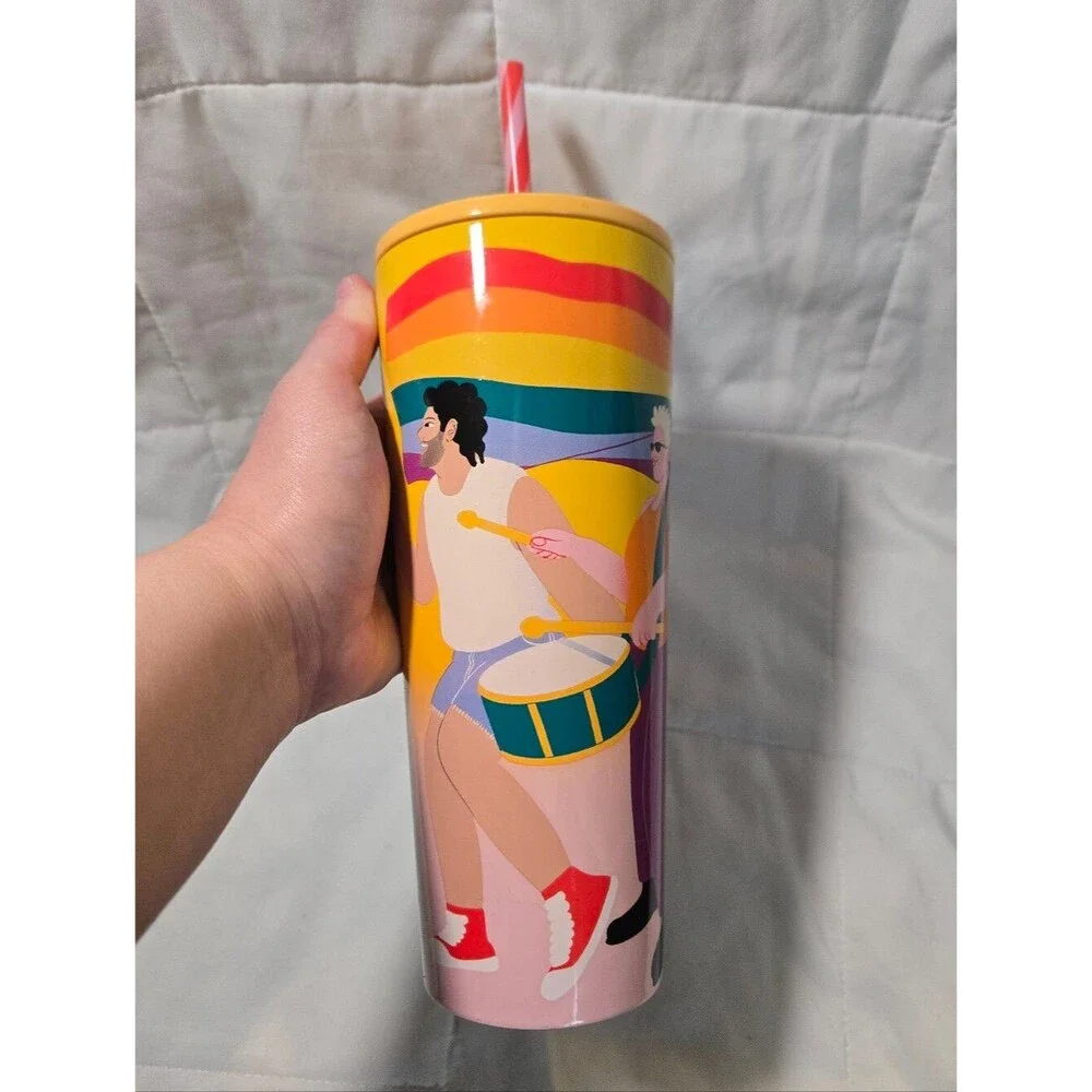 Starbucks X SOFIE BIRKIN LGBTQ+ Pride Rainbow Parade Cup Tumbler With Straw 24oz